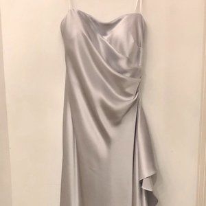 Stunning Pale Gray Satin Formal A.B.S by Allen Schwartz Size 4
